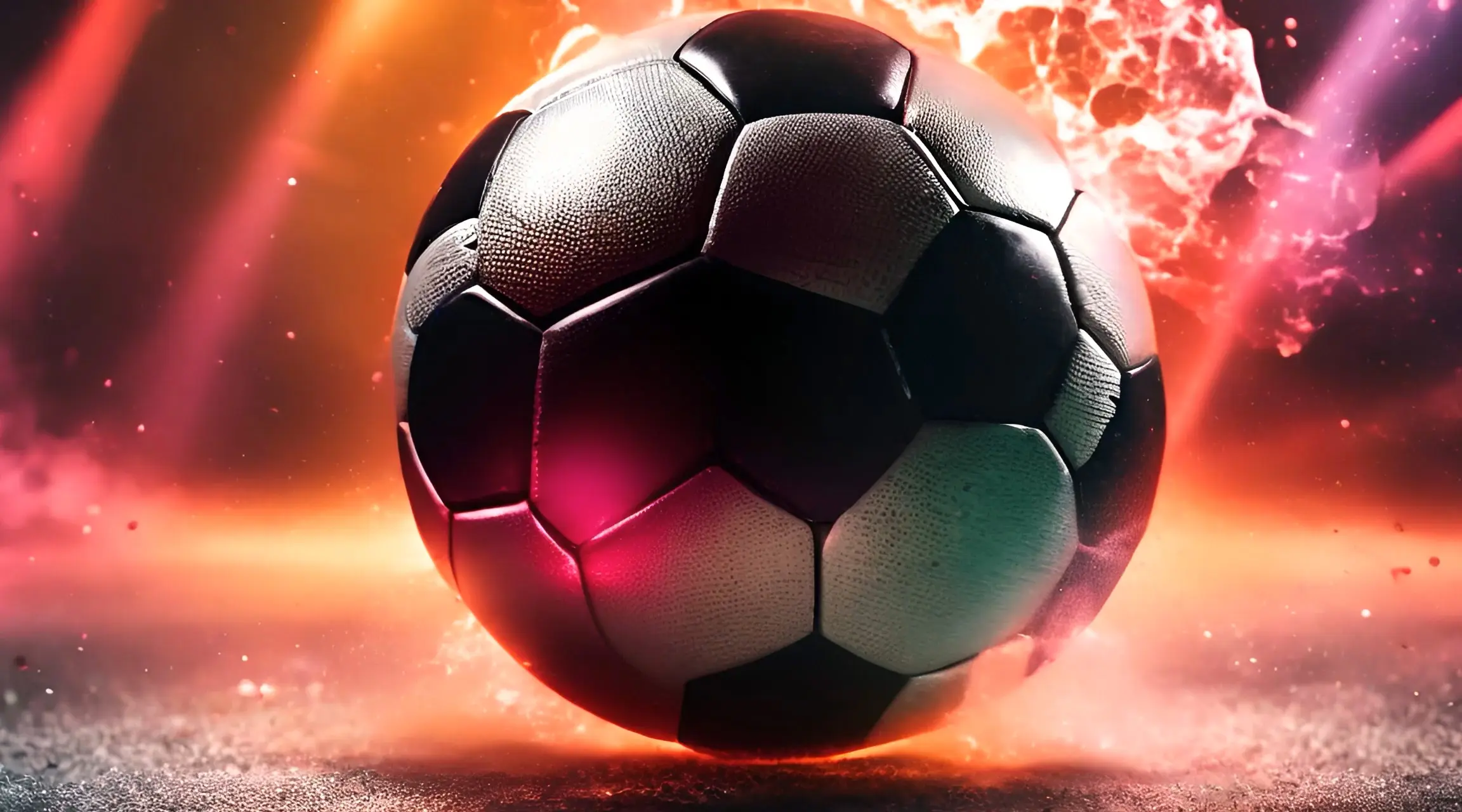 Interstellar Match Fiery Soccer Ball Cinematic Loop